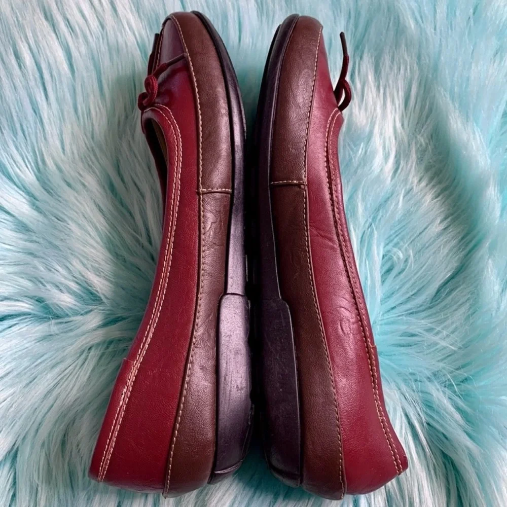 CL By Laundry LEATHER Burgundy Two-Tone 90s Flats Women’s 6.5